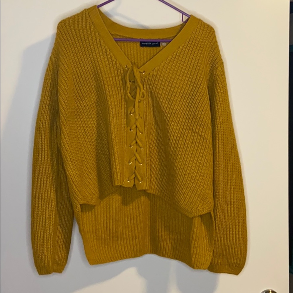 Mustard crop top sweater